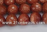 CGS473 15.5 inches 10mm faceted round goldstone beads wholesale