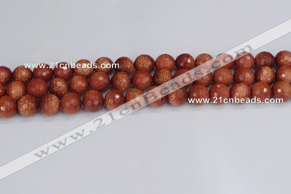 CGS474 15.5 inches 12mm faceted round goldstone beads wholesale