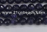 CGS478 15.5 inches 4mm faceted round blue goldstone beads