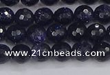 CGS479 15.5 inches 6mm faceted round blue goldstone beads