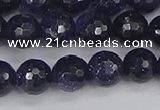 CGS480 15.5 inches 8mm faceted round blue goldstone beads