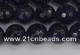 CGS481 15.5 inches 10mm faceted round blue goldstone beads