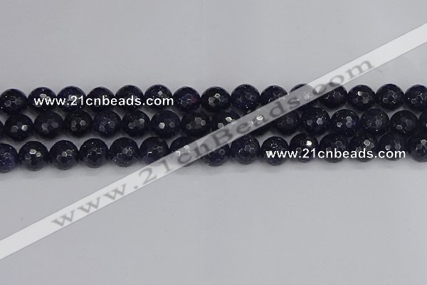 CGS481 15.5 inches 10mm faceted round blue goldstone beads