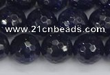 CGS482 15.5 inches 12mm faceted round blue goldstone beads