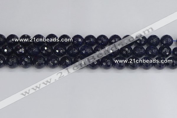 CGS482 15.5 inches 12mm faceted round blue goldstone beads