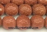 CGS490 15 inches 6mm faceted round goldstone beads