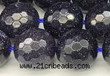 CGS496 15 inches 8mm faceted round blue goldstone beads