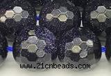 CGS497 15 inches 10mm faceted round blue goldstone beads