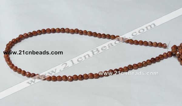 CGS57 15.5 inches 6mm faceted round goldstone beads wholesale