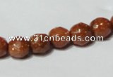 CGS58 15.5 inches 8mm faceted round goldstone beads wholesale