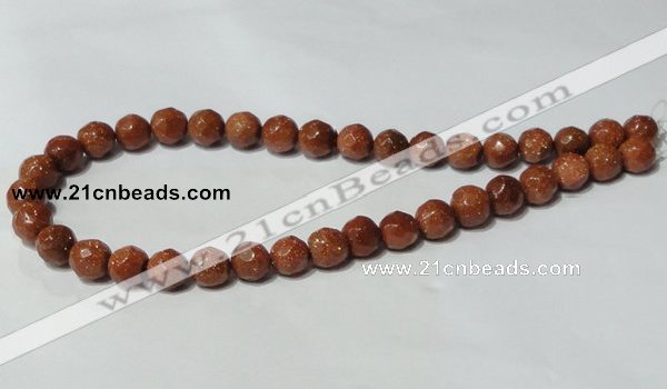 CGS59 15.5 inches 10mm faceted round goldstone beads wholesale