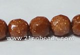 CGS60 15.5 inches 12mm faceted round goldstone beads wholesale