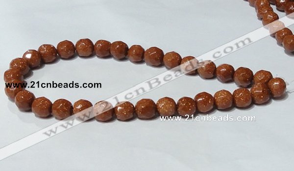 CGS60 15.5 inches 12mm faceted round goldstone beads wholesale