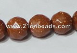 CGS61 15.5 inches 14mm faceted round goldstone beads wholesale