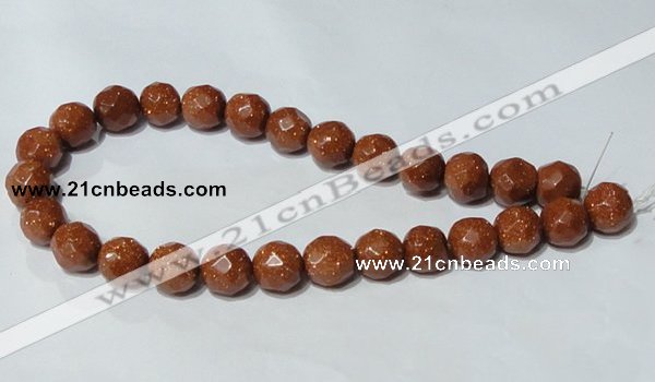 CGS61 15.5 inches 14mm faceted round goldstone beads wholesale