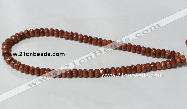 CGS67 15.5 inches 5*8mm faceted rondelle goldstone beads wholesale