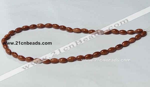 CGS69 15.5 inches 6*10mm rice goldstone beads wholesale