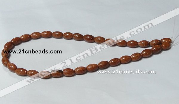 CGS70 15.5 inches 8*12mm rice goldstone beads wholesale