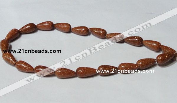 CGS72 15.5 inches 10*20mm teardrop goldstone beads wholesale