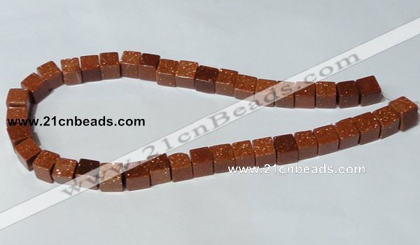 CGS73 15.5 inches 10*10mm cube goldstone beads wholesale