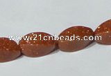 CGS74 15.5 inches 8*16mm twisted rice goldstone beads wholesale