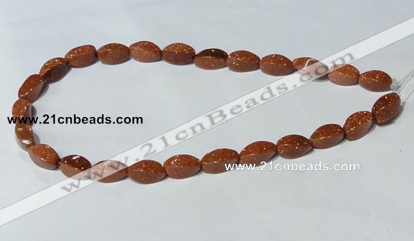 CGS74 15.5 inches 8*16mm twisted rice goldstone beads wholesale