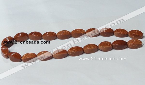 CGS75 15.5 inches 10*20mm twisted rice goldstone beads wholesale