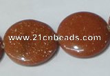 CGS77 15.5 inches 25mm coin goldstone beads wholesale