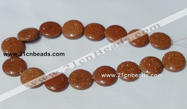 CGS77 15.5 inches 25mm coin goldstone beads wholesale