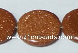 CGS78 15.5 inches 30mm coin goldstone beads wholesale