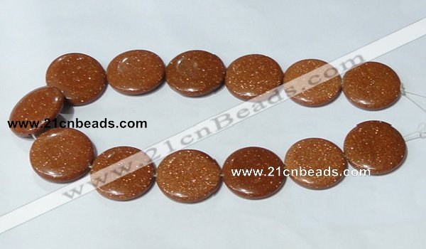 CGS78 15.5 inches 30mm coin goldstone beads wholesale