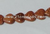 CGS81 15.5 inches 10*10mm heart goldstone beads wholesale