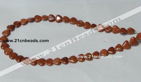 CGS81 15.5 inches 10*10mm heart goldstone beads wholesale