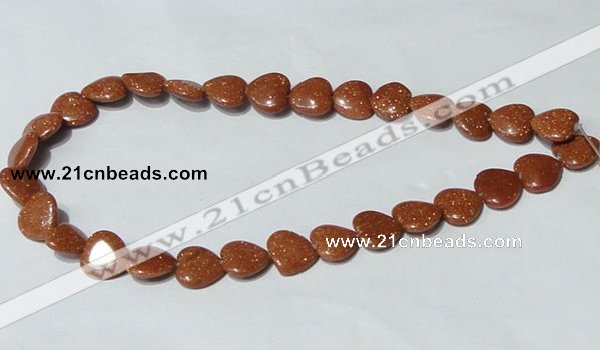 CGS83 15.5 inches 14*14mm heart goldstone beads wholesale