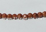 CGS88 15.5 inches 4mm faceted round goldstone beads wholesale