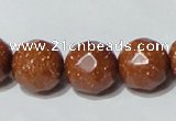 CGS89 15.5 inches 16mm faceted round goldstone beads wholesale