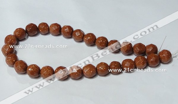 CGS89 15.5 inches 16mm faceted round goldstone beads wholesale