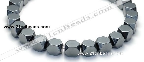 CHE05 14 inches 10*10mm faceted cube hematite beads Wholesale