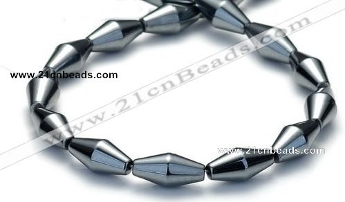 CHE07 16 inches 8*16mm bicone shape hematite beads Wholesale