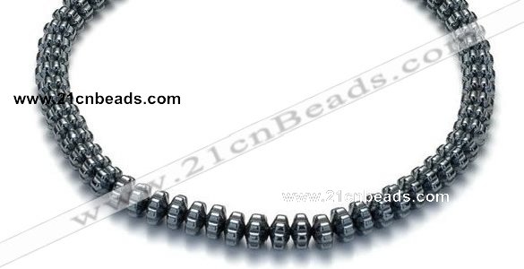 CHE08 16 inches 4*7mm flower shape hematite beads Wholesale