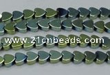 CHE1002 15.5 inches 6*6mm heart plated hematite beads wholesale