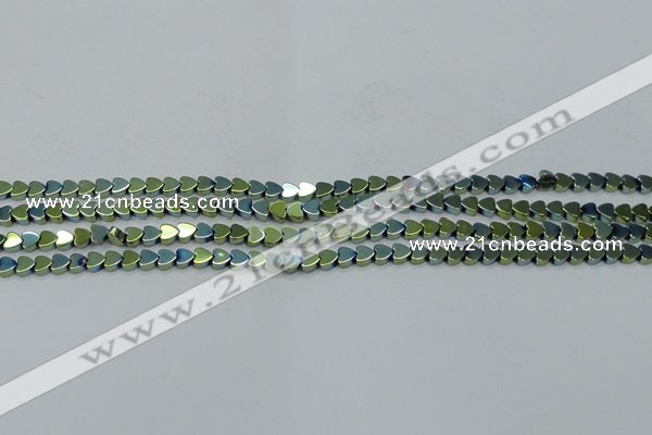 CHE1002 15.5 inches 6*6mm heart plated hematite beads wholesale