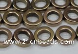 CHE1016 15.5 inches 12mm donut plated hematite beads wholesale