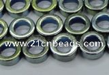 CHE1018 15.5 inches 12mm donut plated hematite beads wholesale