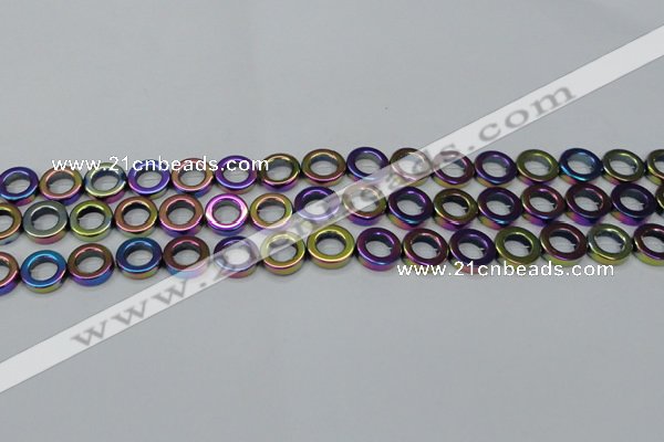 CHE1019 15.5 inches 12mm donut plated hematite beads wholesale