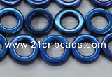 CHE1020 15.5 inches 12mm donut plated hematite beads wholesale