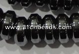 CHE111 15.5 inches 5*12mm rondelle large hole hematite beads