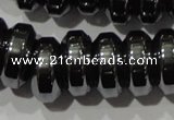 CHE111 15.5 inches 5*12mm rondelle large hole hematite beads