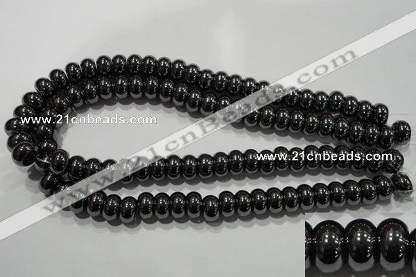 CHE112 15.5 inches 8*13mm rondelle large hole hematite beads