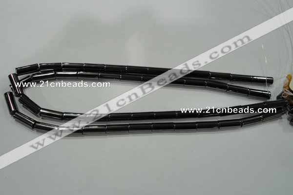 CHE123 15.5 inches 6*16mm tube hematite beads wholesale